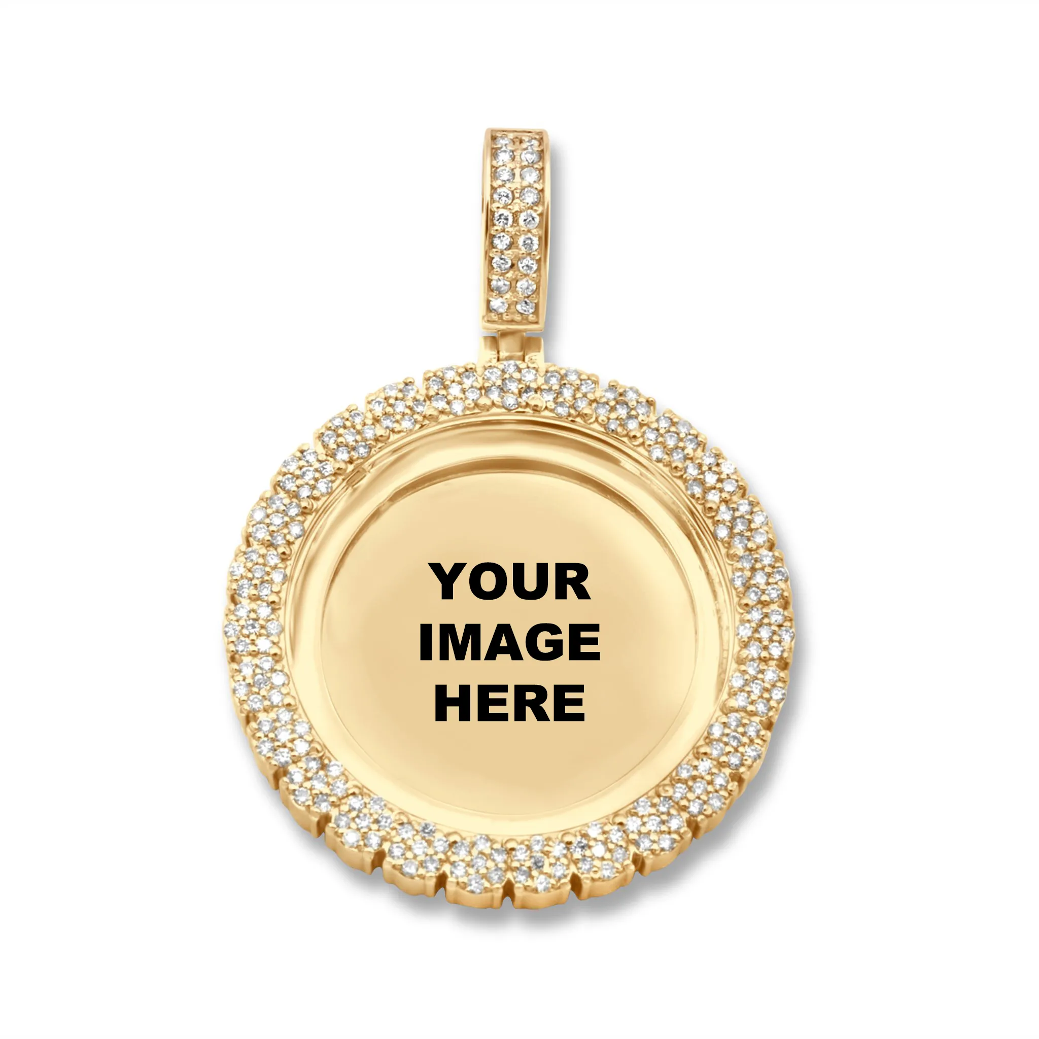 14k Yellow Gold Diamond Picture Pendant 2.26ctw