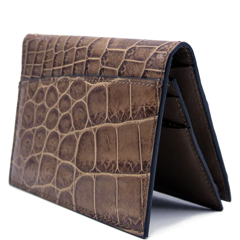 40-672-CAP Gracen Crocodile Card Case, Cappuccino