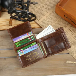 4FunGift® Custom Name/ Text Leather Wallet