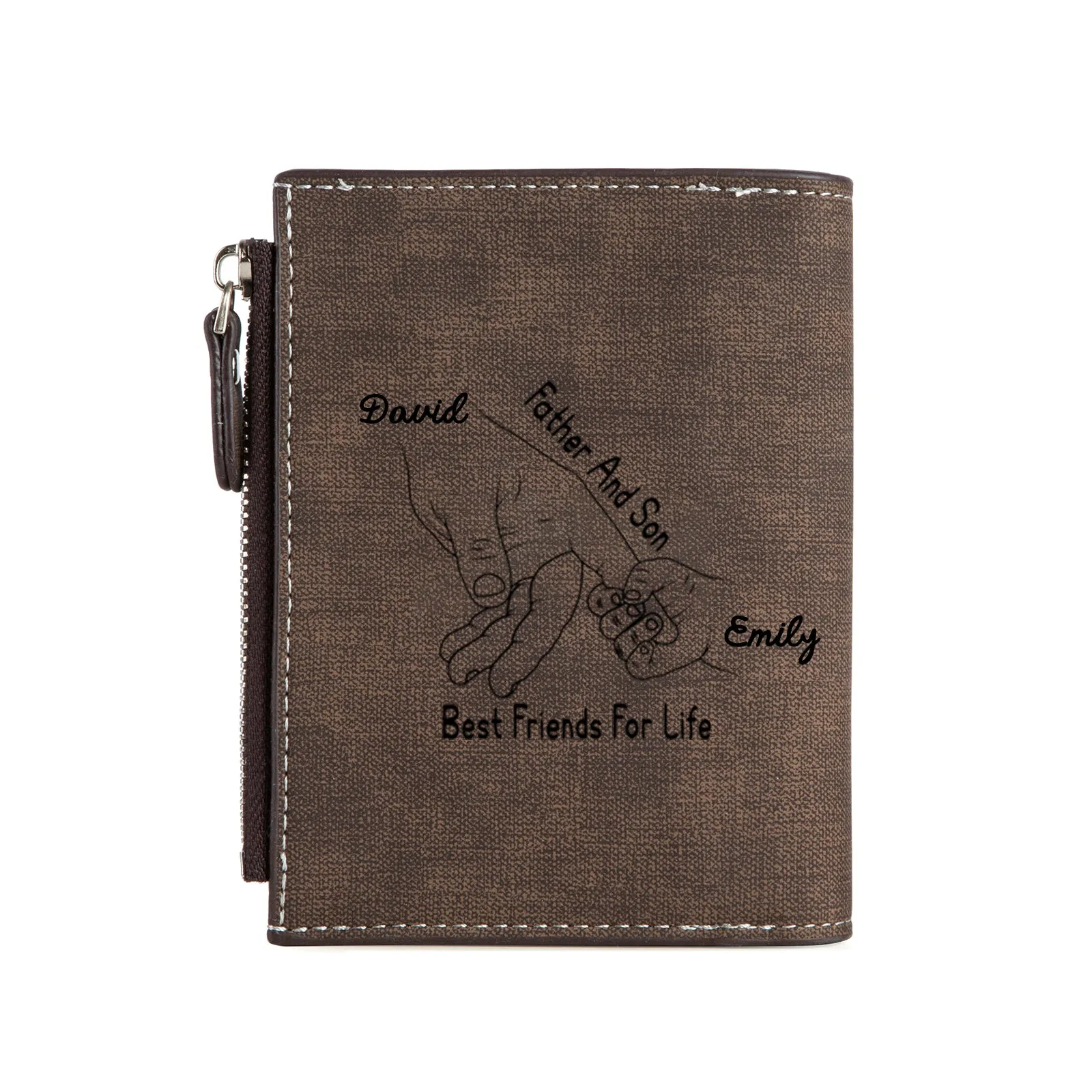 4FunGift® Custom Photo Leather Wallet Gift for Father/Husband