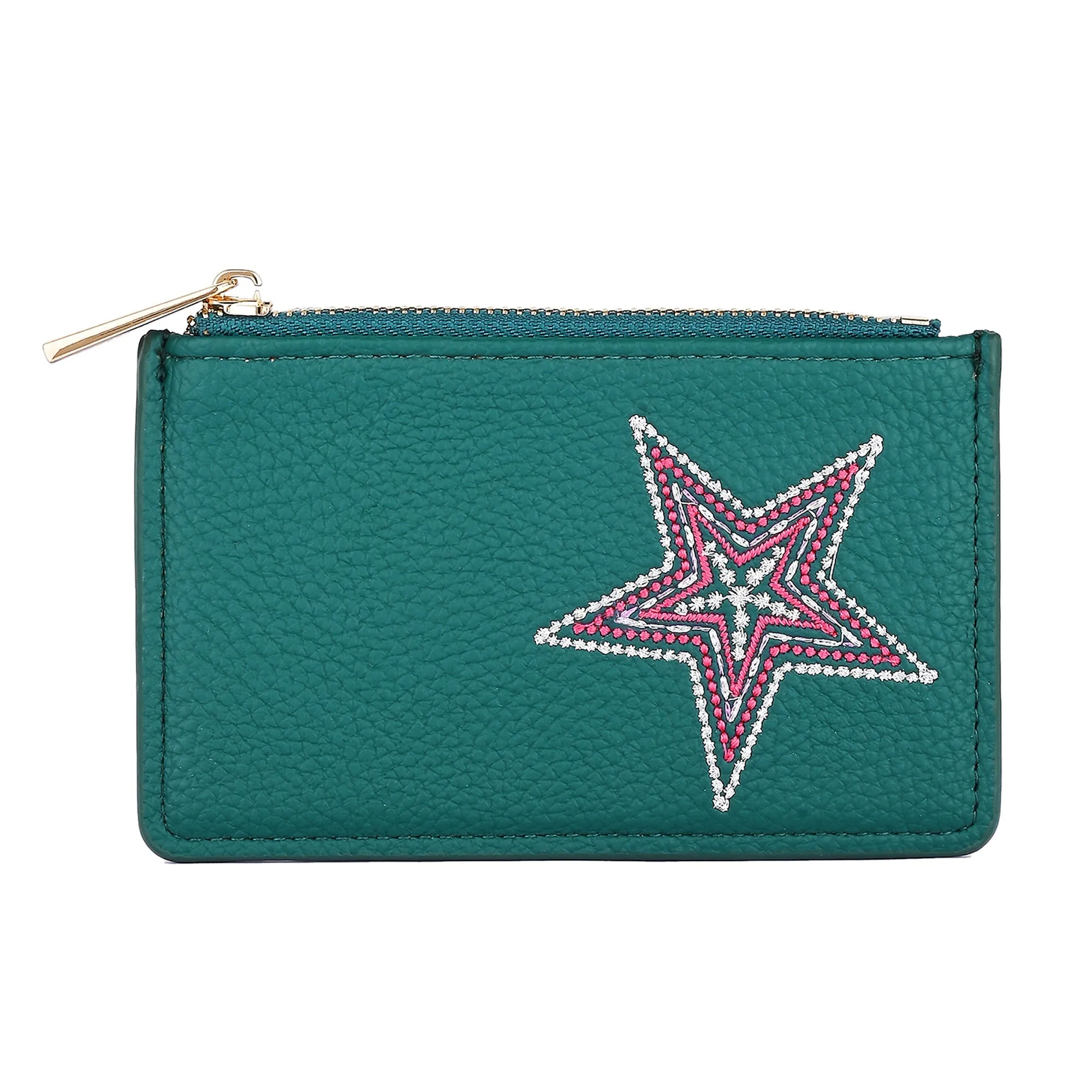 Accessorize London Women's  Star Embroidered Classic Cardholder