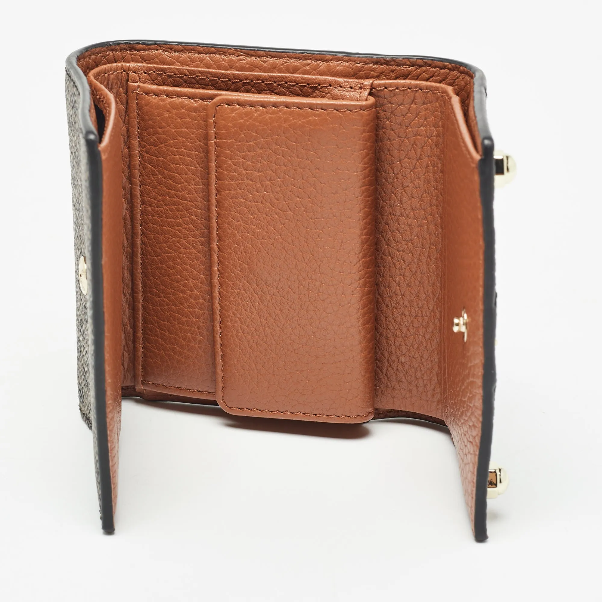 AIGNER Brown Signature Coated Canvas Trifold Wallet