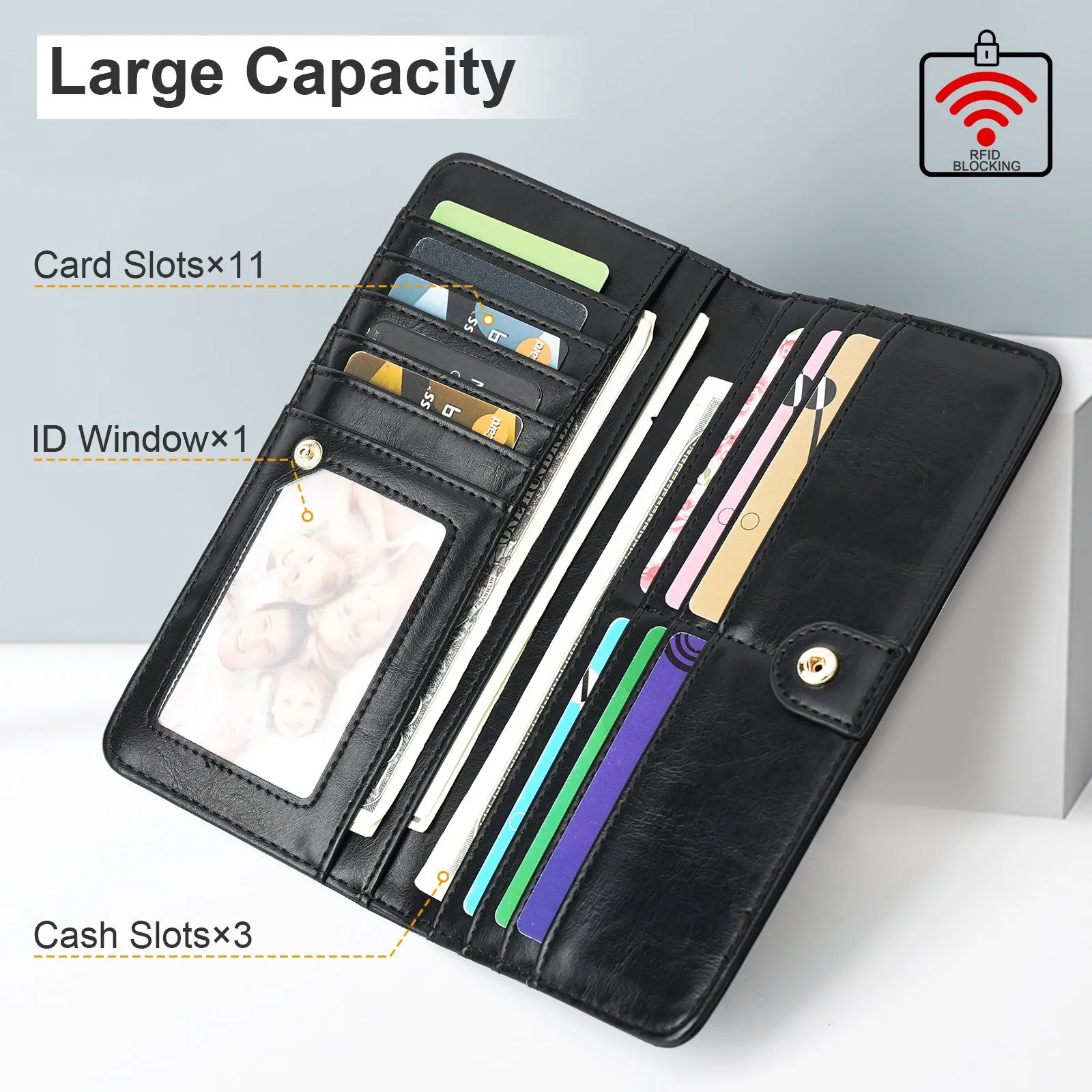 APHISON Ultra Slim RFID Long Wallet - 126