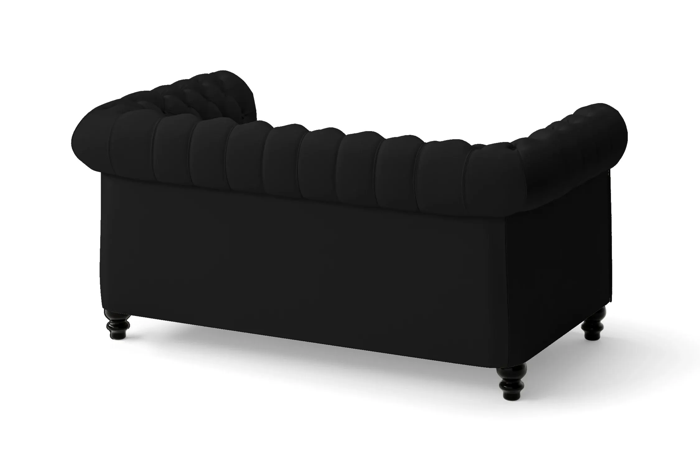 Aversa 2 Seater Sofa Black Leather