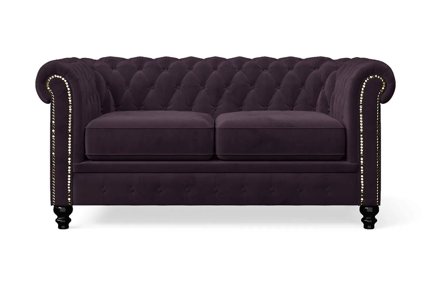 Aversa 2 Seater Sofa Purple Velvet