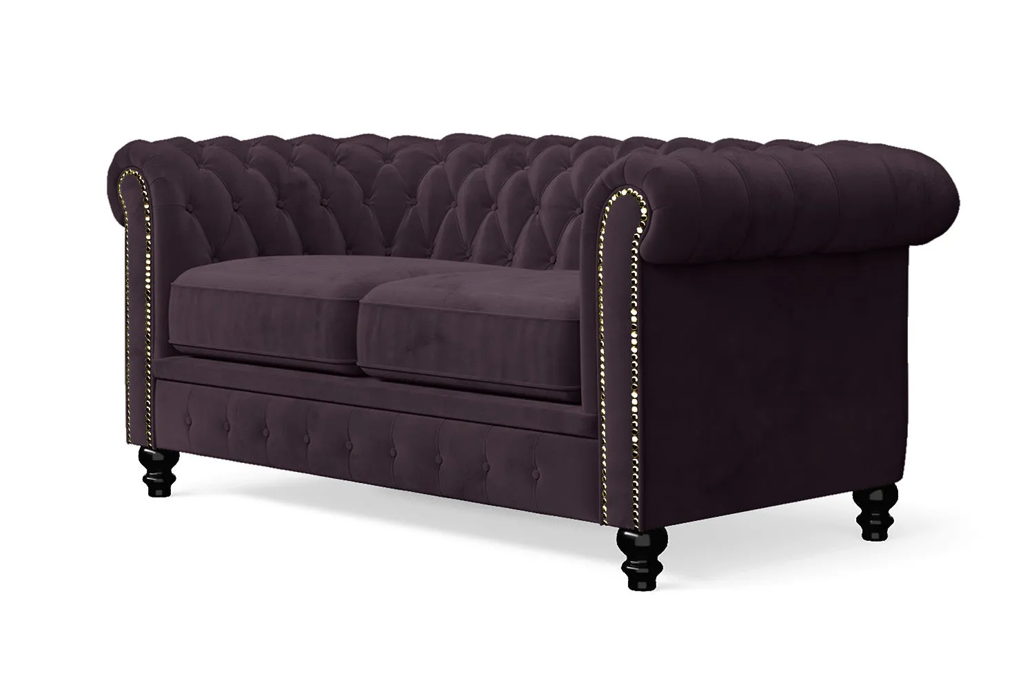 Aversa 2 Seater Sofa Purple Velvet