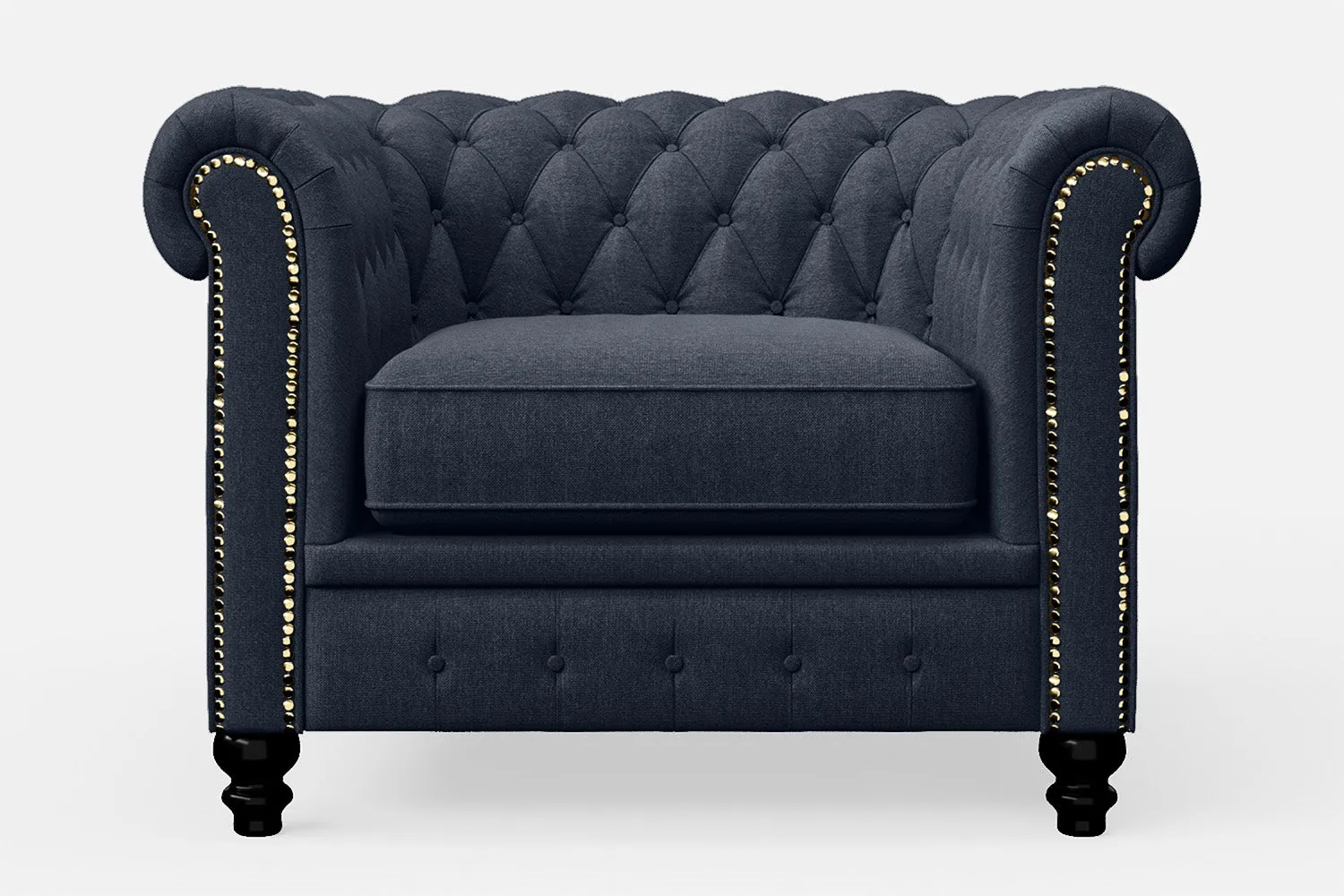 Aversa Armchair Dark Blue Linen Fabric