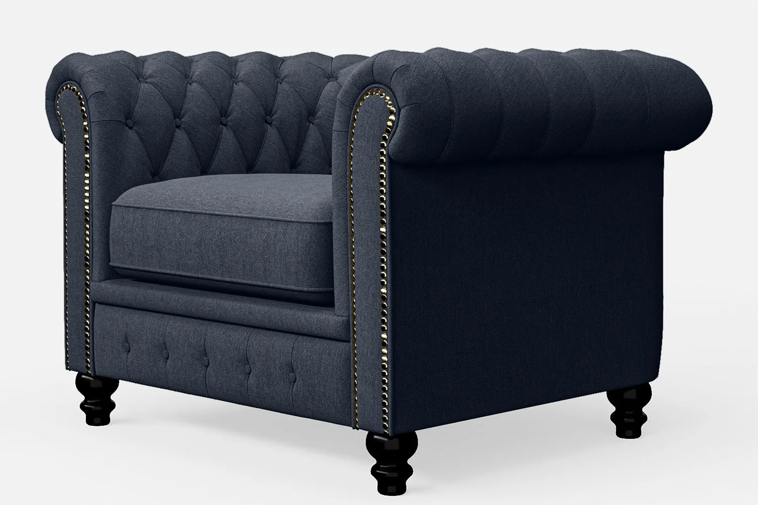 Aversa Armchair Dark Blue Linen Fabric