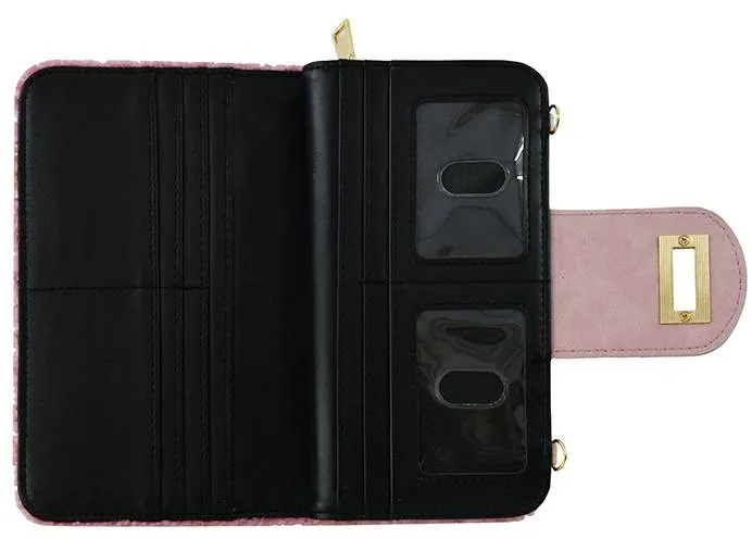 BP041SH Sherpa Turn Lock Crossbody Wallet