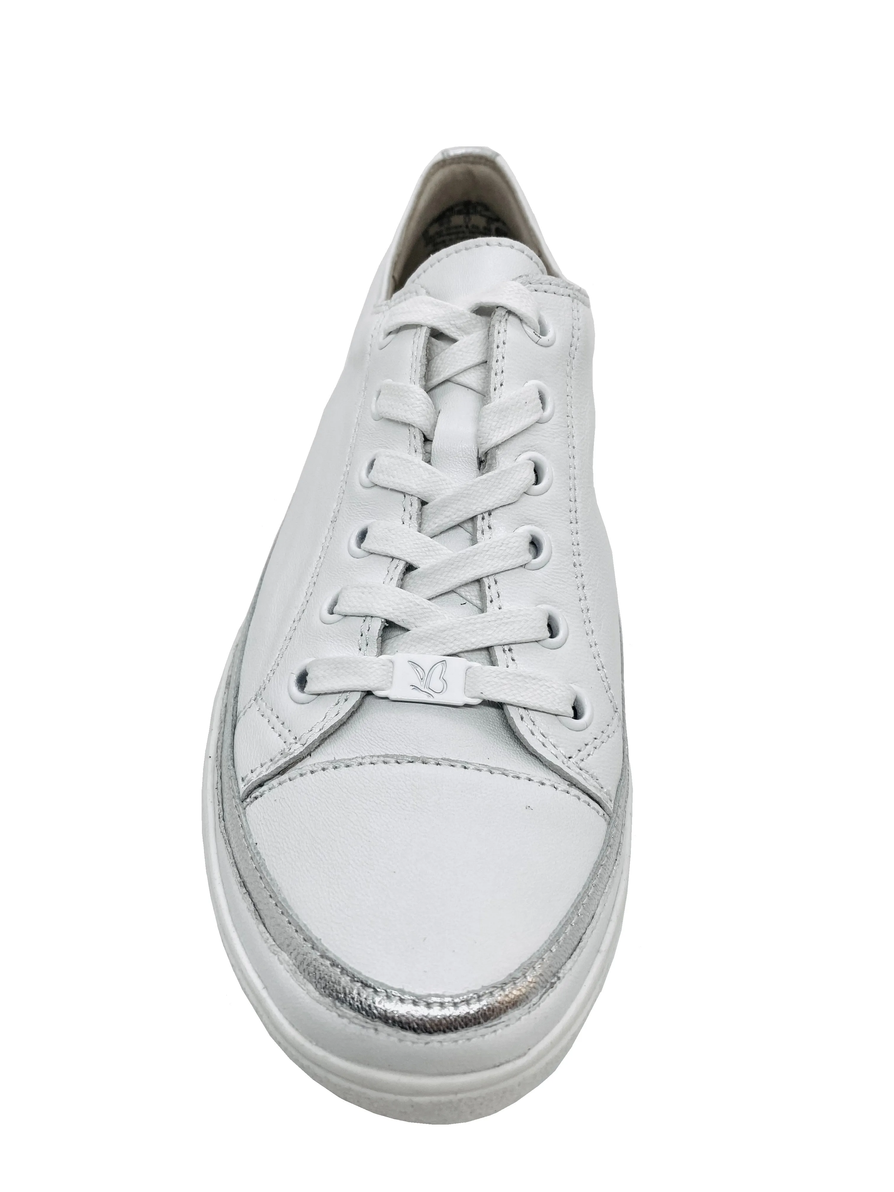 Caprice Ladies White Leather Lace Up