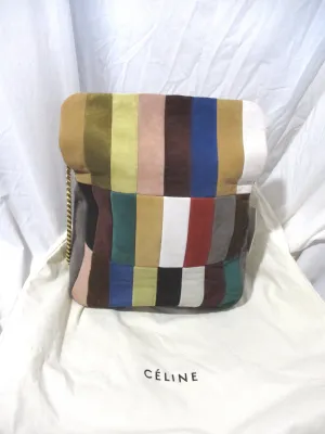 CELINE LARGE HOBO MULTICOLOR RAINBOW Bag Purse Patchwork NEW