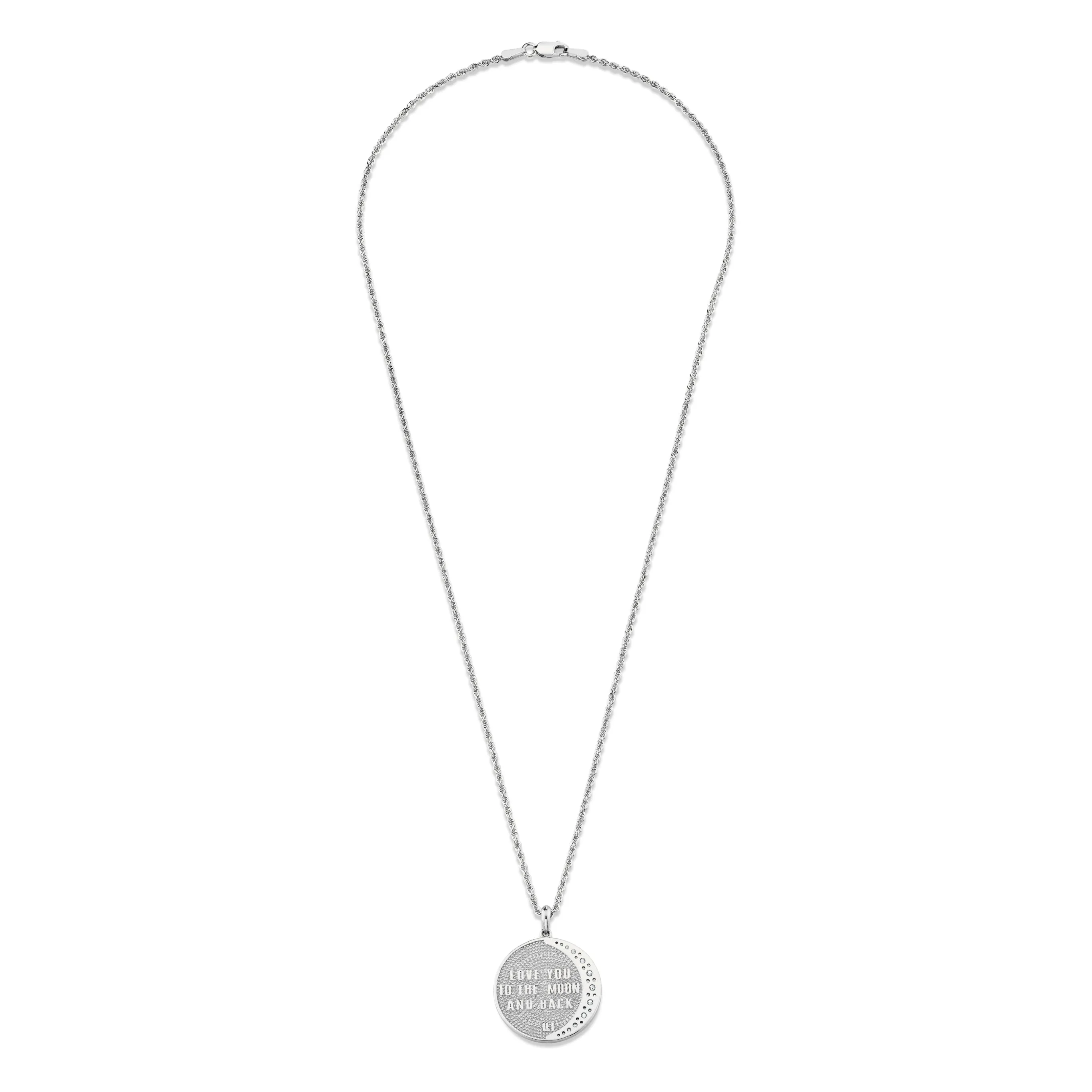 Classic 4 Initial "Love You To The Moon" Necklace with Star Set Diamond