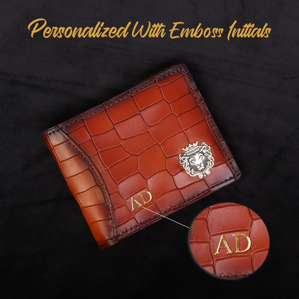 Croco Textured Genuine Leather Corporate Gifting Wallet With Customized Services Bulk Order (Reference Price for 1 Unit)