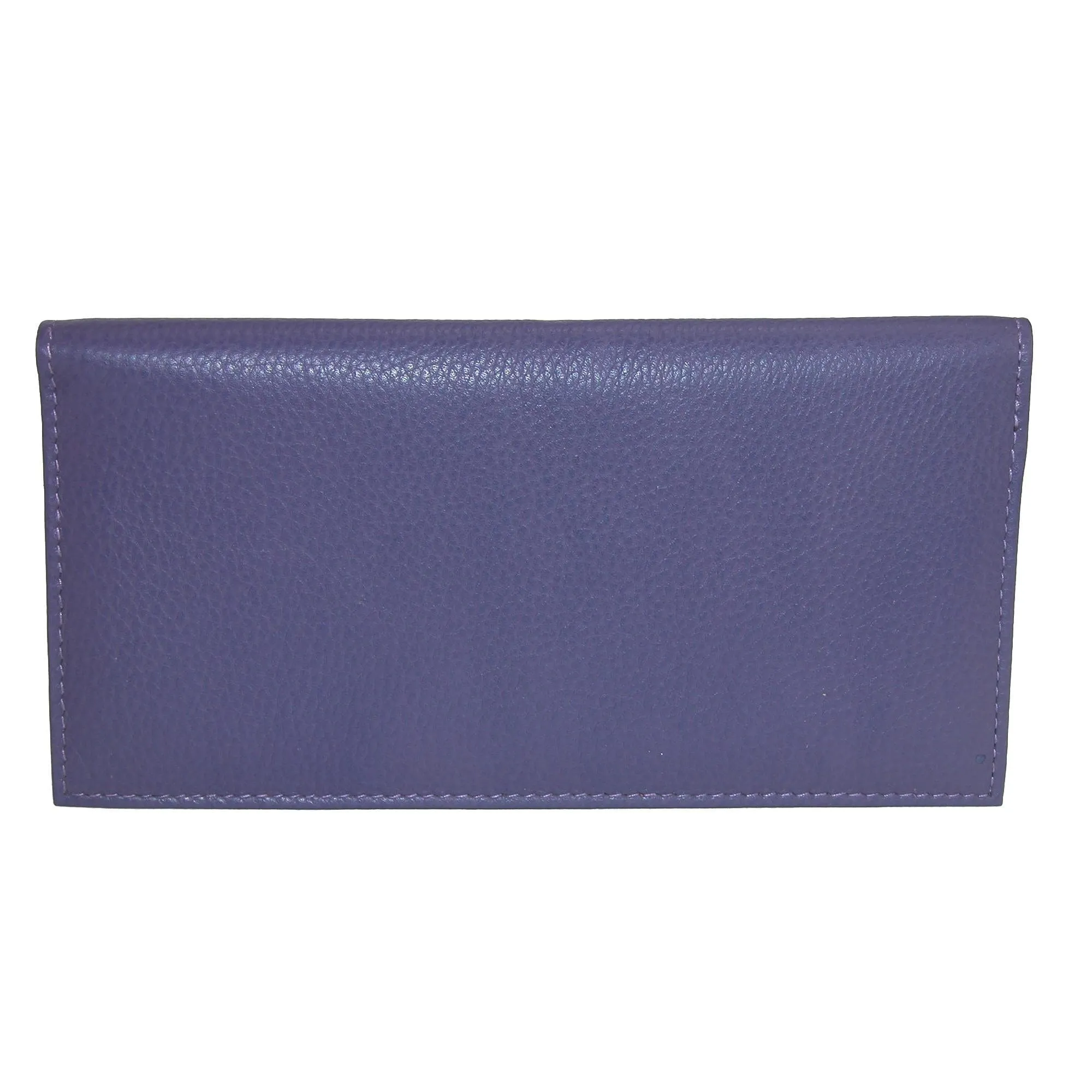 CTM® Leather Solid Color Checkbook Cover Wallet