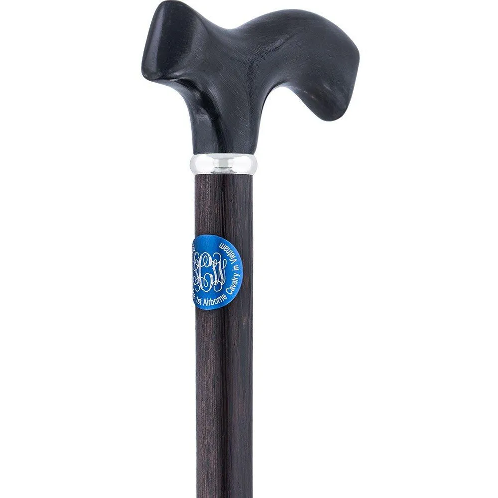 Custom Cane Engraving: Circle in Blue Anodized Aluminum