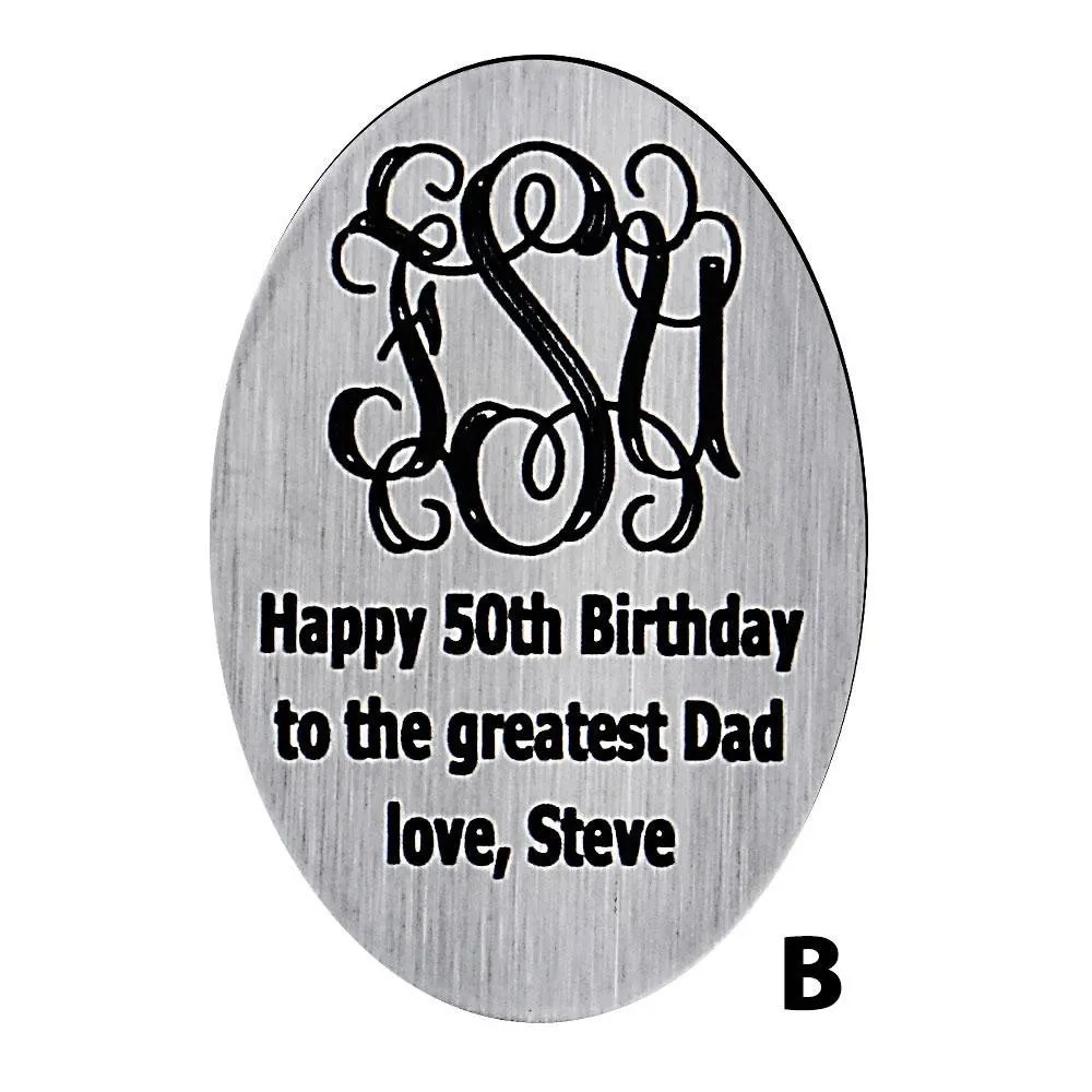 Custom Cane Engraving - Oval Stainless Steel