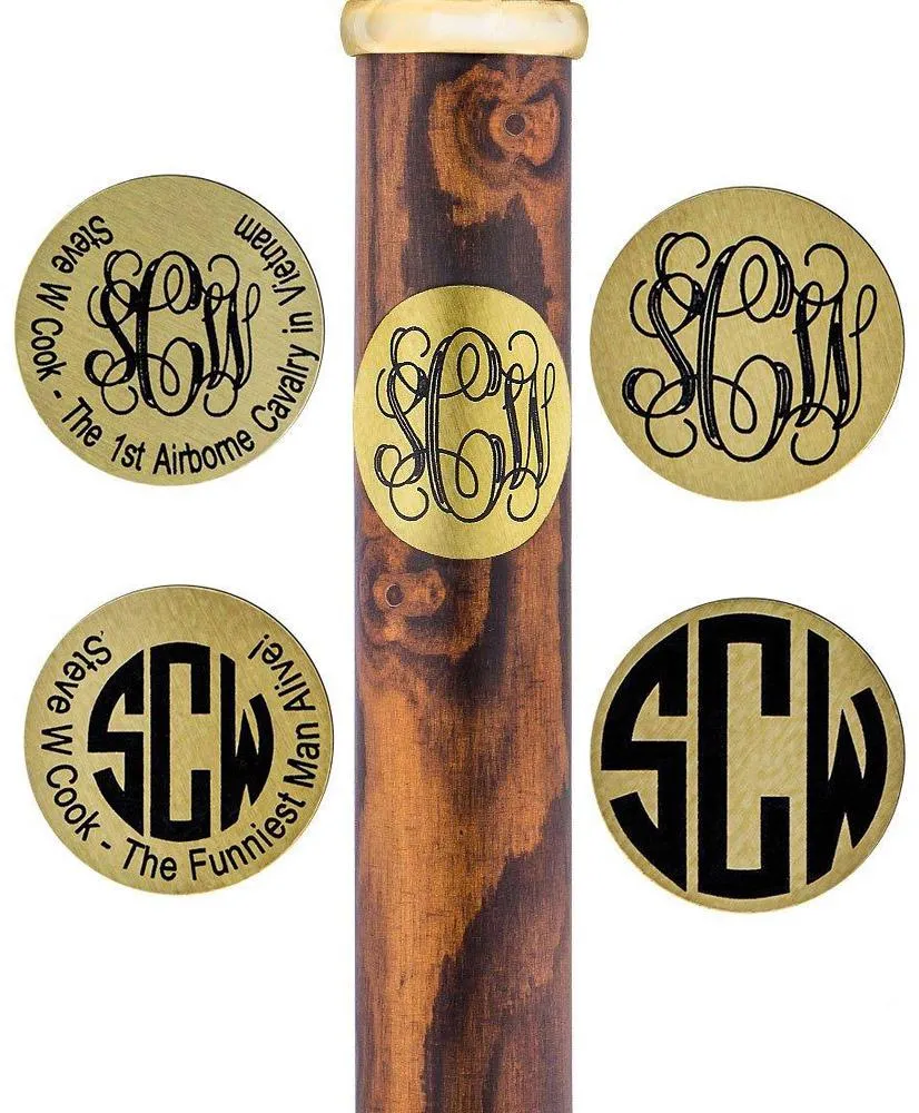 Custom Engraving on Brass Circle: Make Your Cane Unique