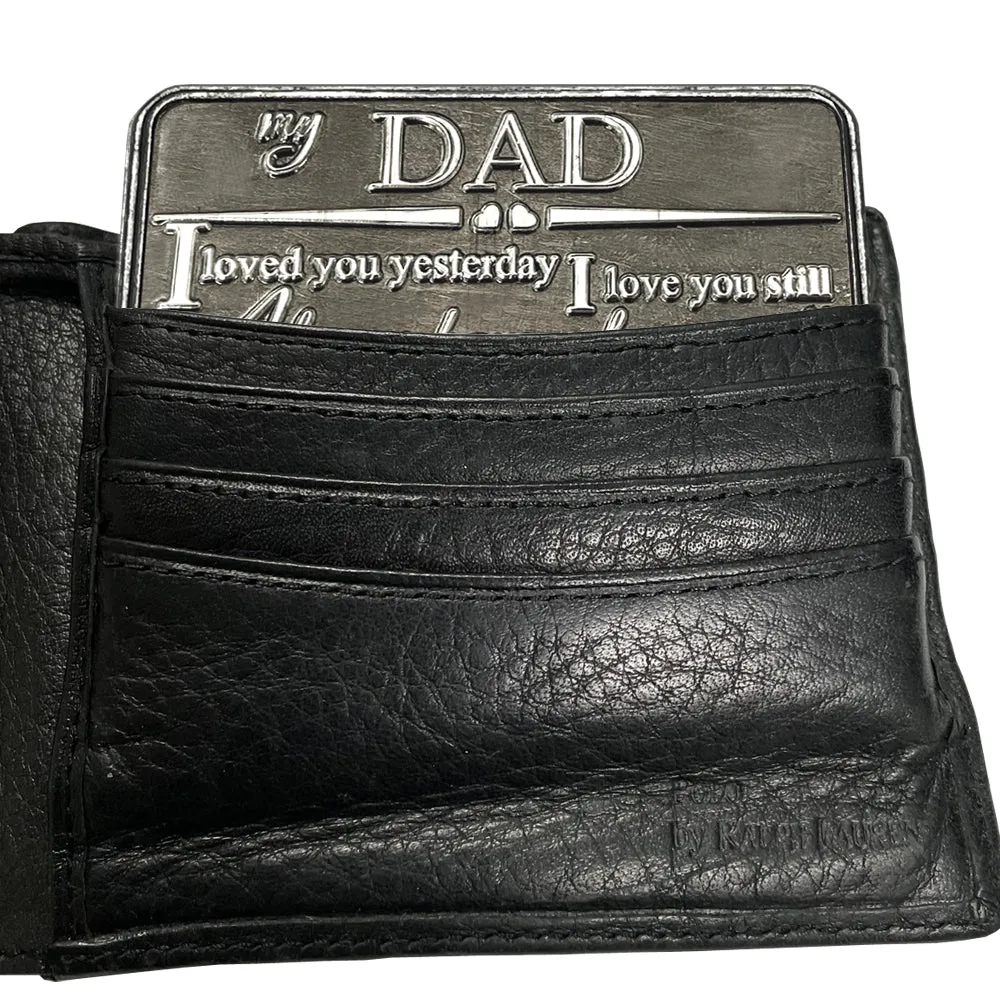 Dad Sentimental Metal Wallet or Purse Keepsake Card Gift - Cute Gift Set From Daughter Son For Men