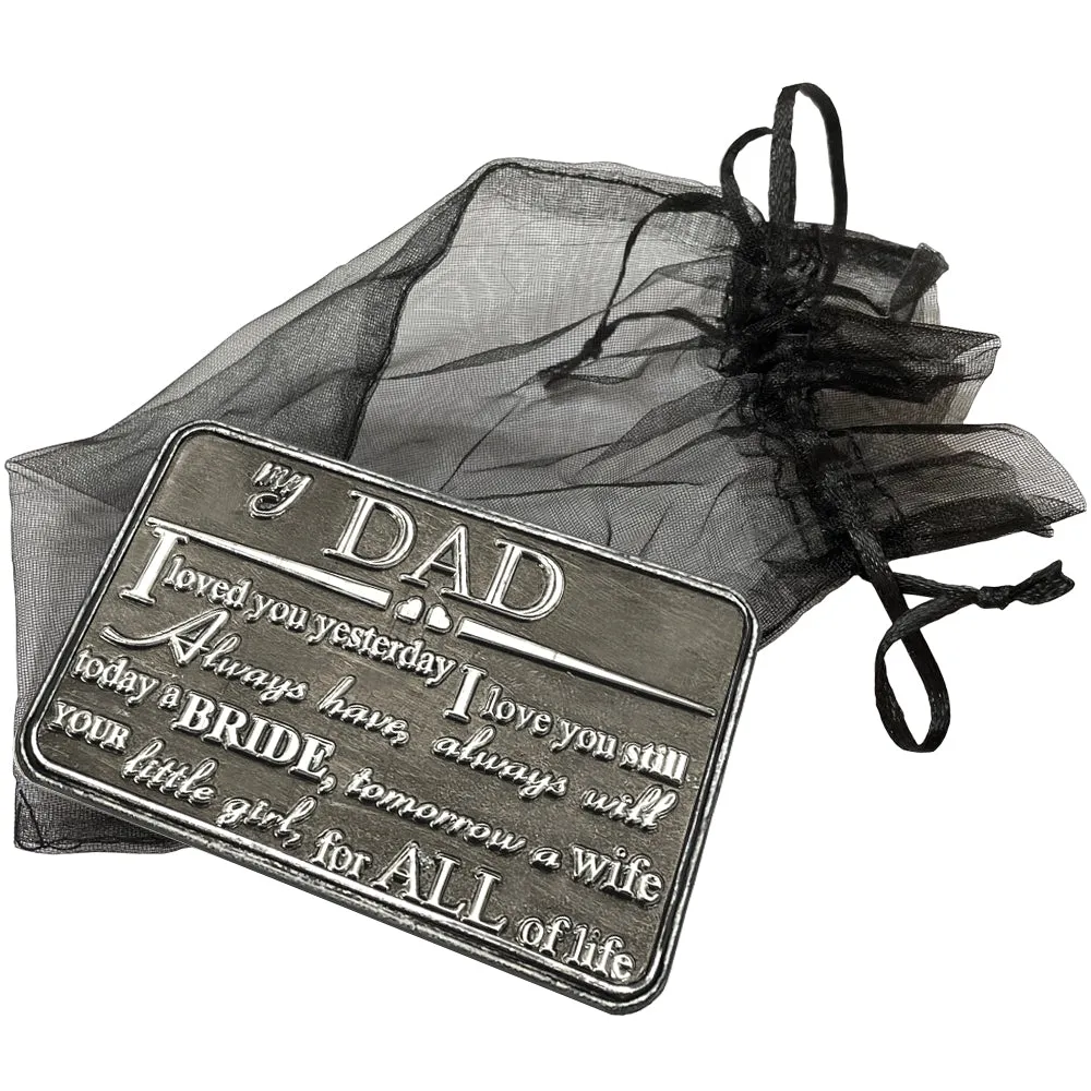 Dad Sentimental Metal Wallet or Purse Keepsake Card Gift - Cute Gift Set From Daughter Son For Men