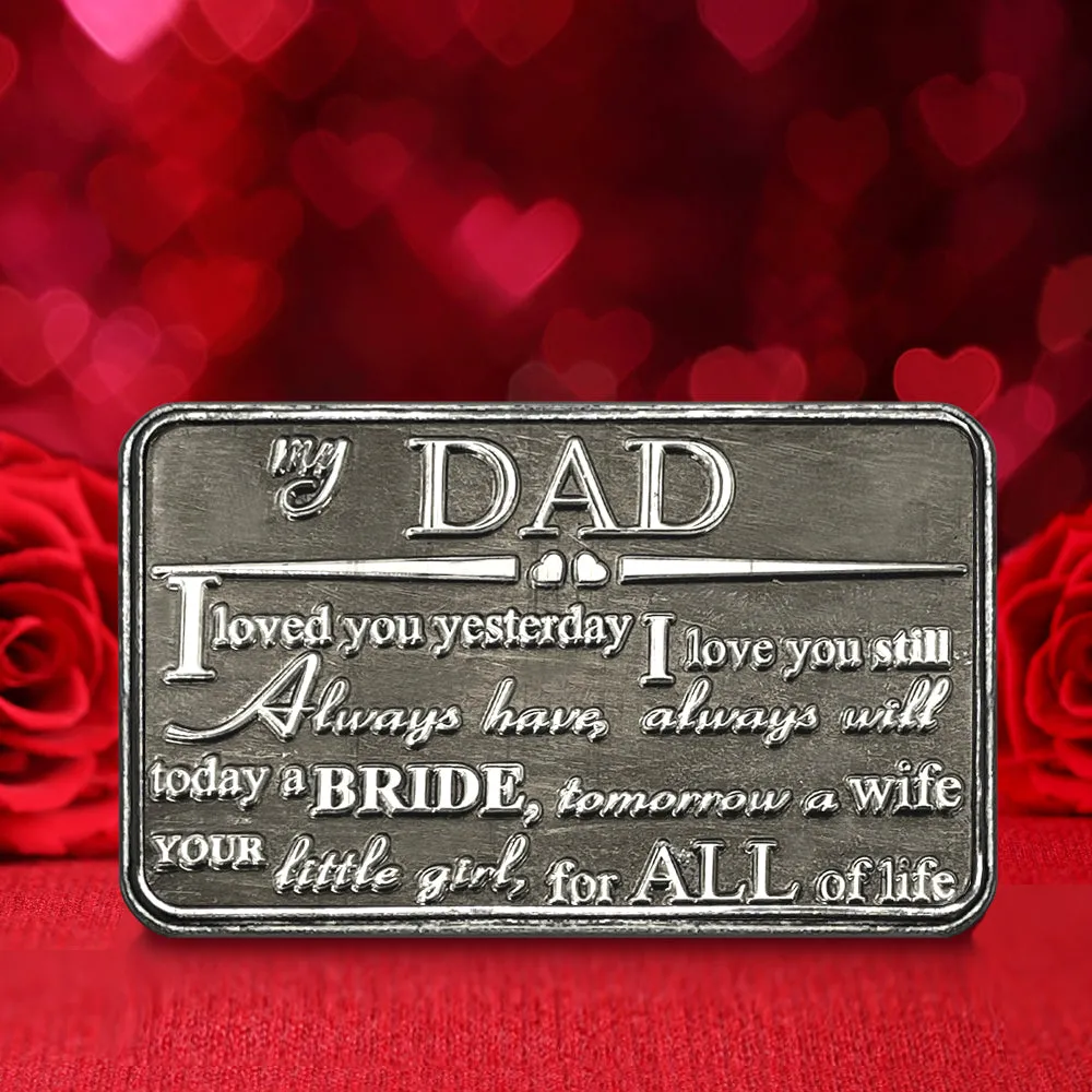 Dad Sentimental Metal Wallet or Purse Keepsake Card Gift - Cute Gift Set From Daughter Son For Men