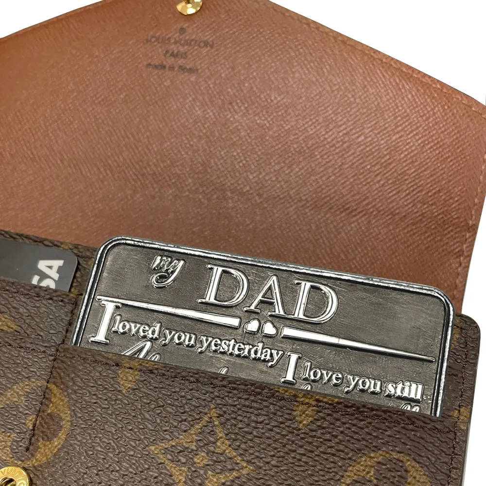 Dad Sentimental Metal Wallet or Purse Keepsake Card Gift - Cute Gift Set From Daughter Son For Men