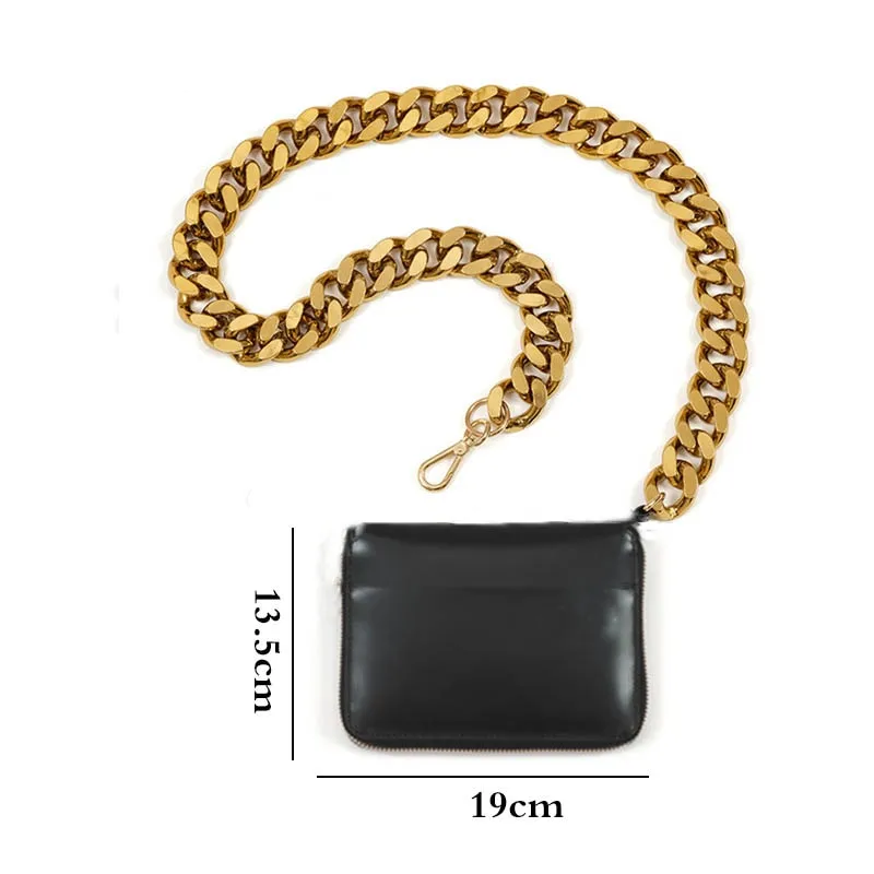 deanwangkt - Luxury Women Totes ins hot style thick metal chain shoulder bag bike wallet mini bag coin purse Fashion chest pack Strap Clutch