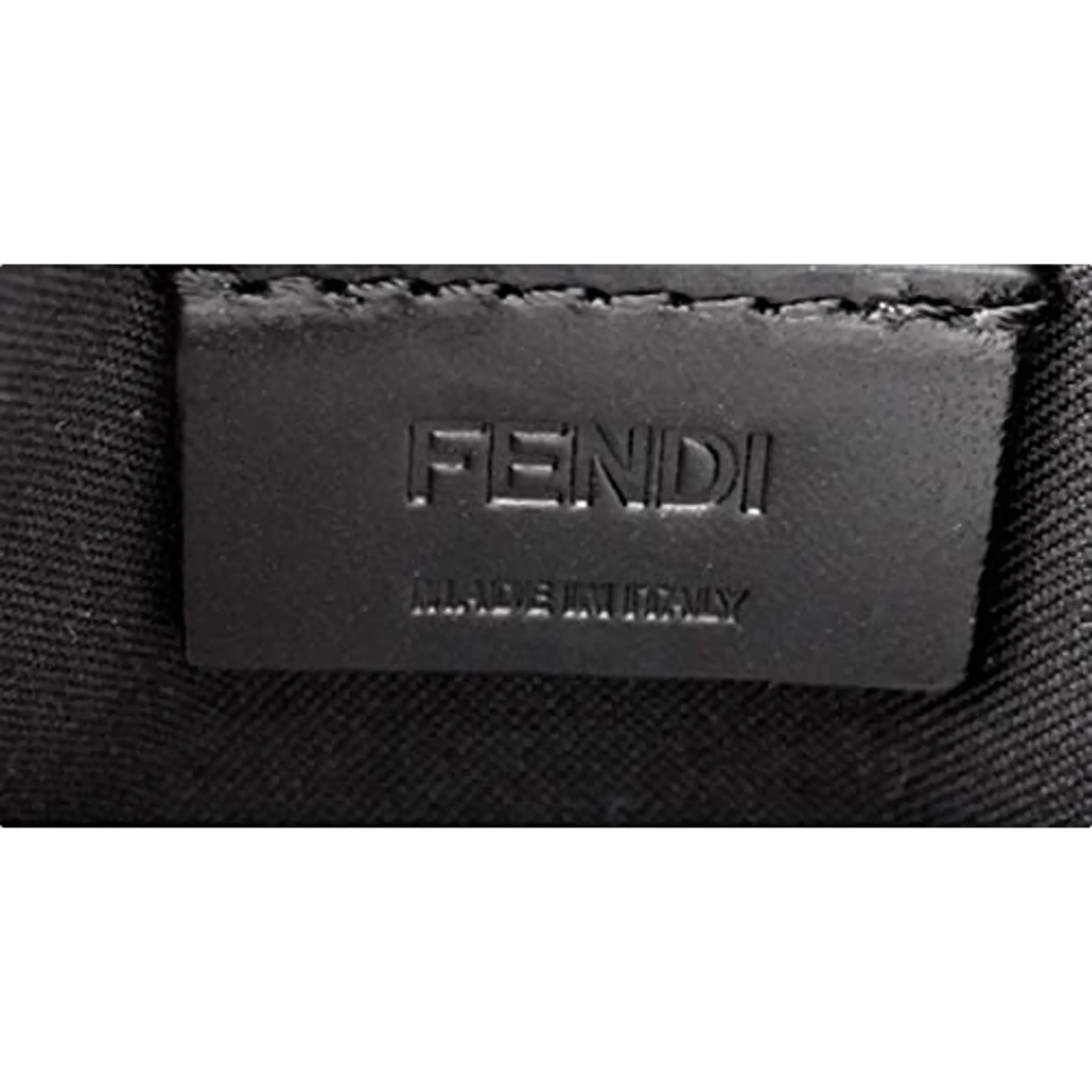 Fendi Roma Black Calfskin Leather Embossed Logo Card Case Wallet