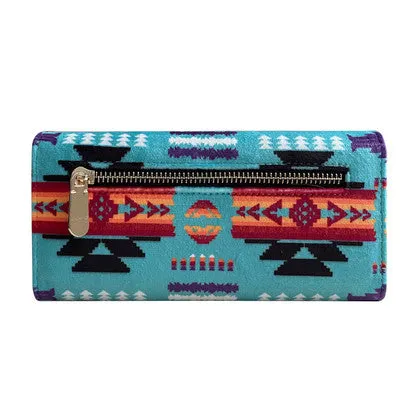 Fleece Printed Wallet W/ Foldback