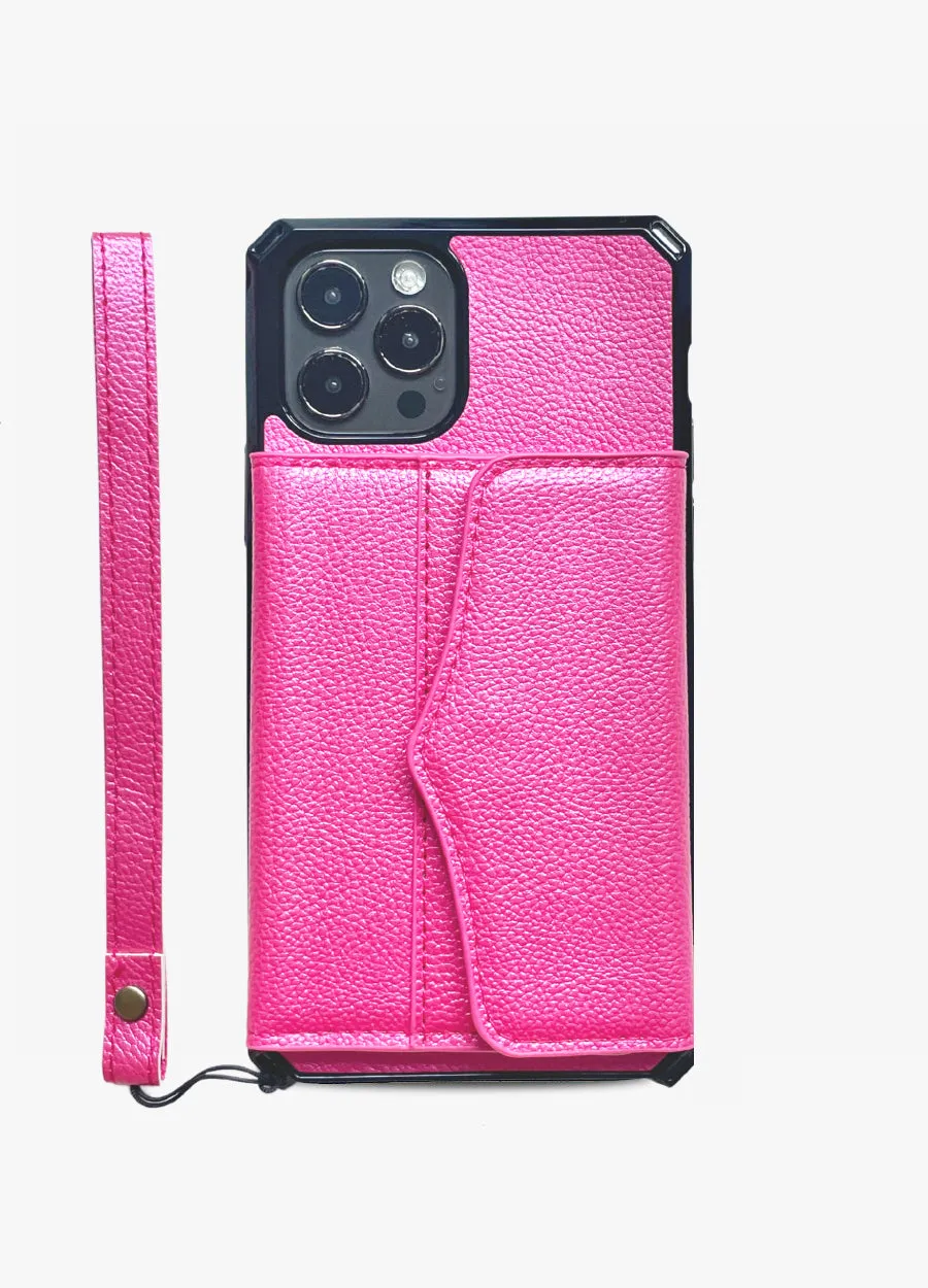 Folded Mirror Card Wallet Case in Pink