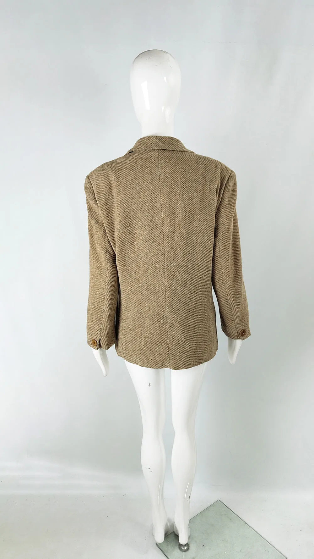 Genny Vintage Womens Wool Blend Blazer Jacket, 1980s