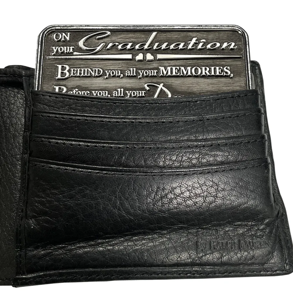 Graduation Sentimental Metal Wallet or Purse Keepsake Card Gift - Thoughtful Gift Set From Husband Wife Boyfriend Girlfriend Partner Son Daughter Niece Nephew Uncle Auntie Grandad Grandma