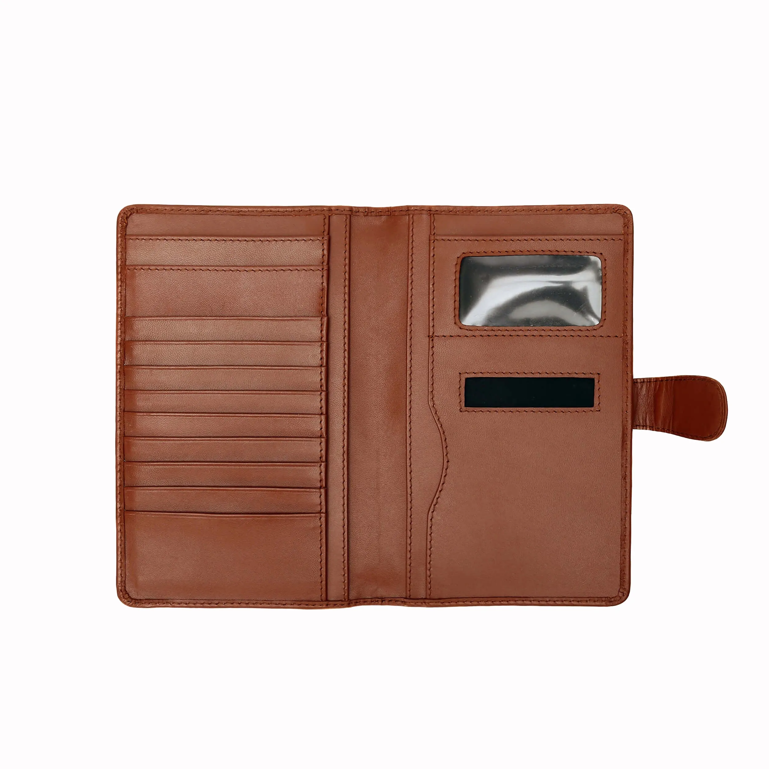 Hudson Full Grain Leather Travel Wallet Brown