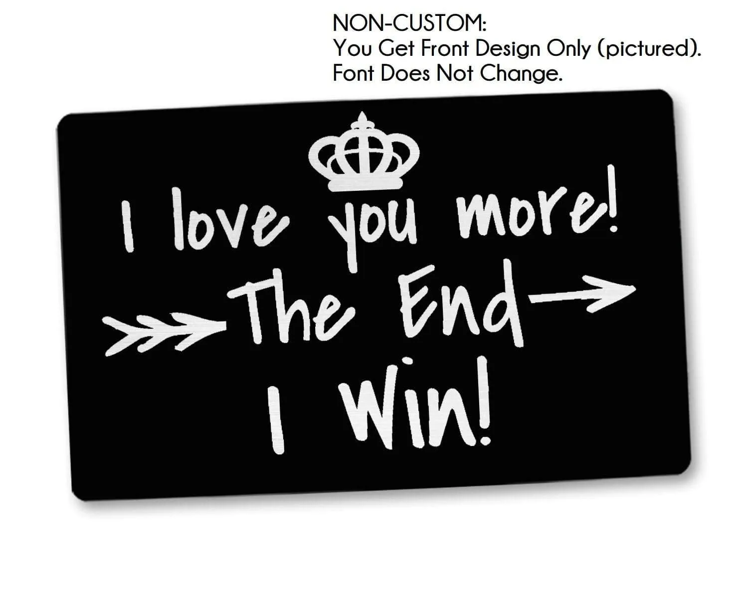 I Win! Funny Couple Gift for Husband Wife Newly Married Bride Groom Wedding Vows for Wedding Day Engraved Wallet Insert Card Keepsake Gifts