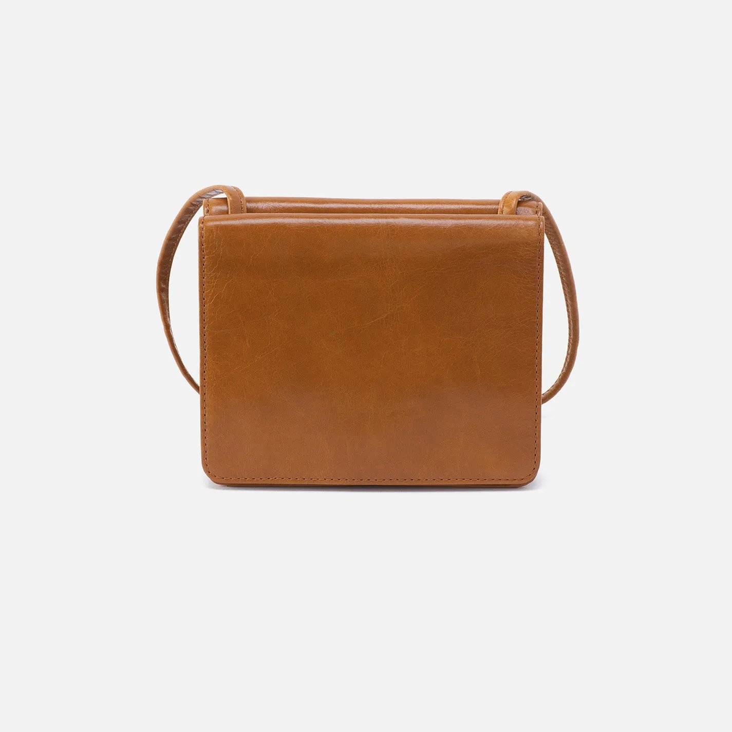 Jill Wallet Crossbody in Polished Leather - Truffle