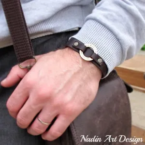 Leather Cuff Bracelet - Gift for Boyfriend