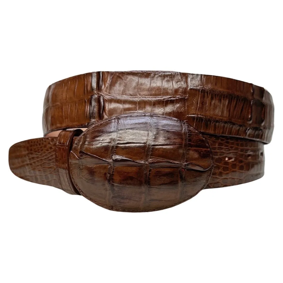 Los Altos Brown Crocodile Tail Belt