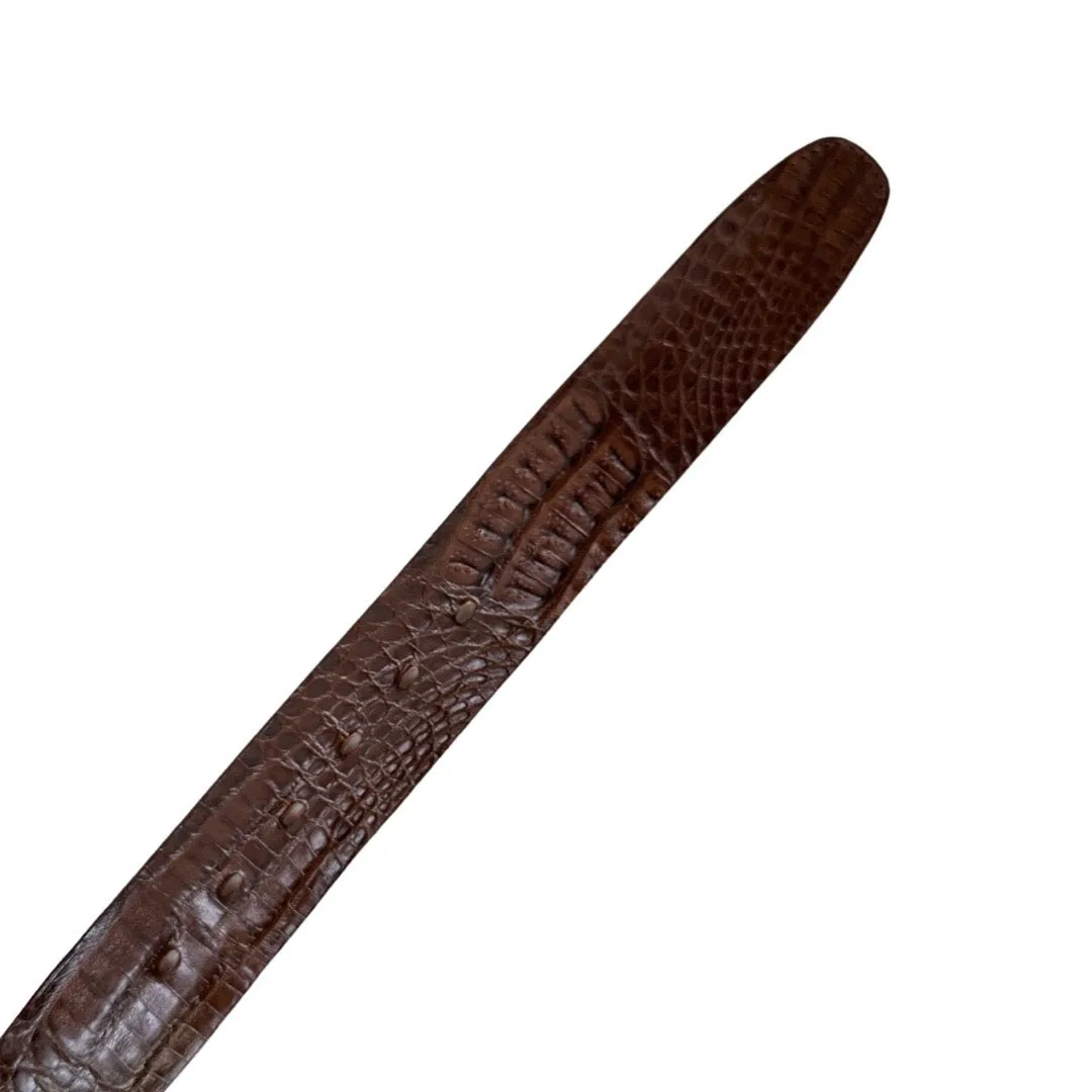 Los Altos Brown Crocodile Tail Belt