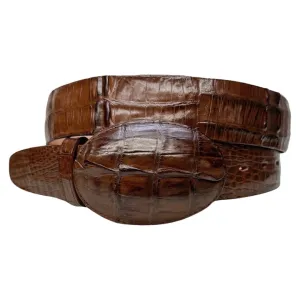 Los Altos Brown Crocodile Tail Belt