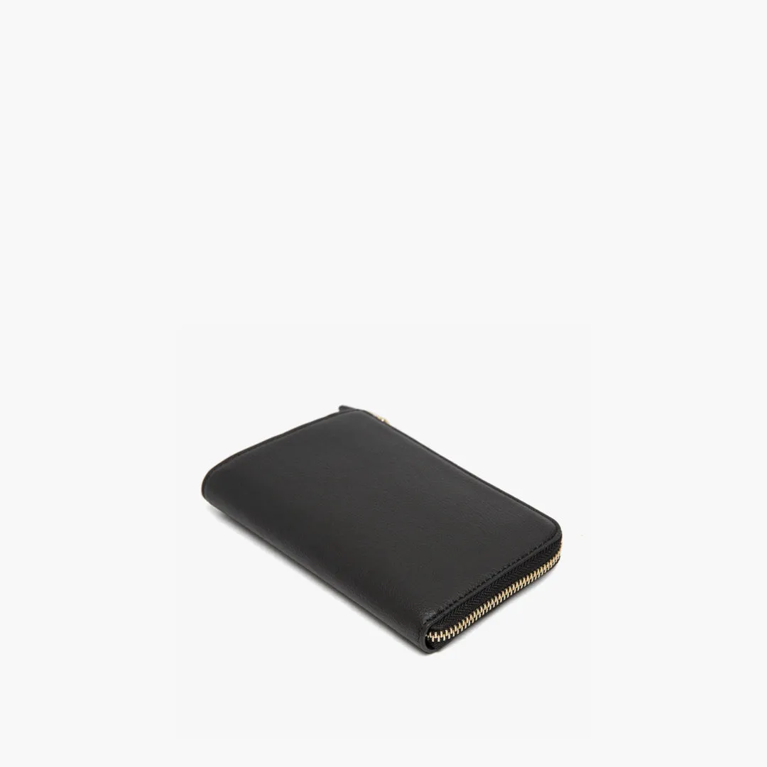 Magnolia Leather Wallet - Cactus Leather - Black / Gold / Camel