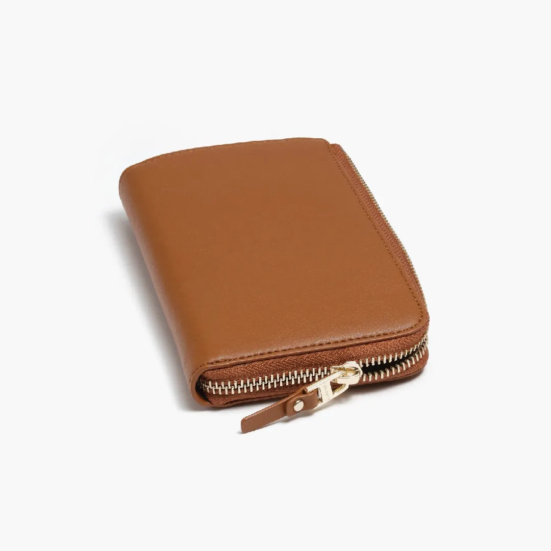 Magnolia Leather Wallet - Cactus Leather - Cognac / Gold / Camel