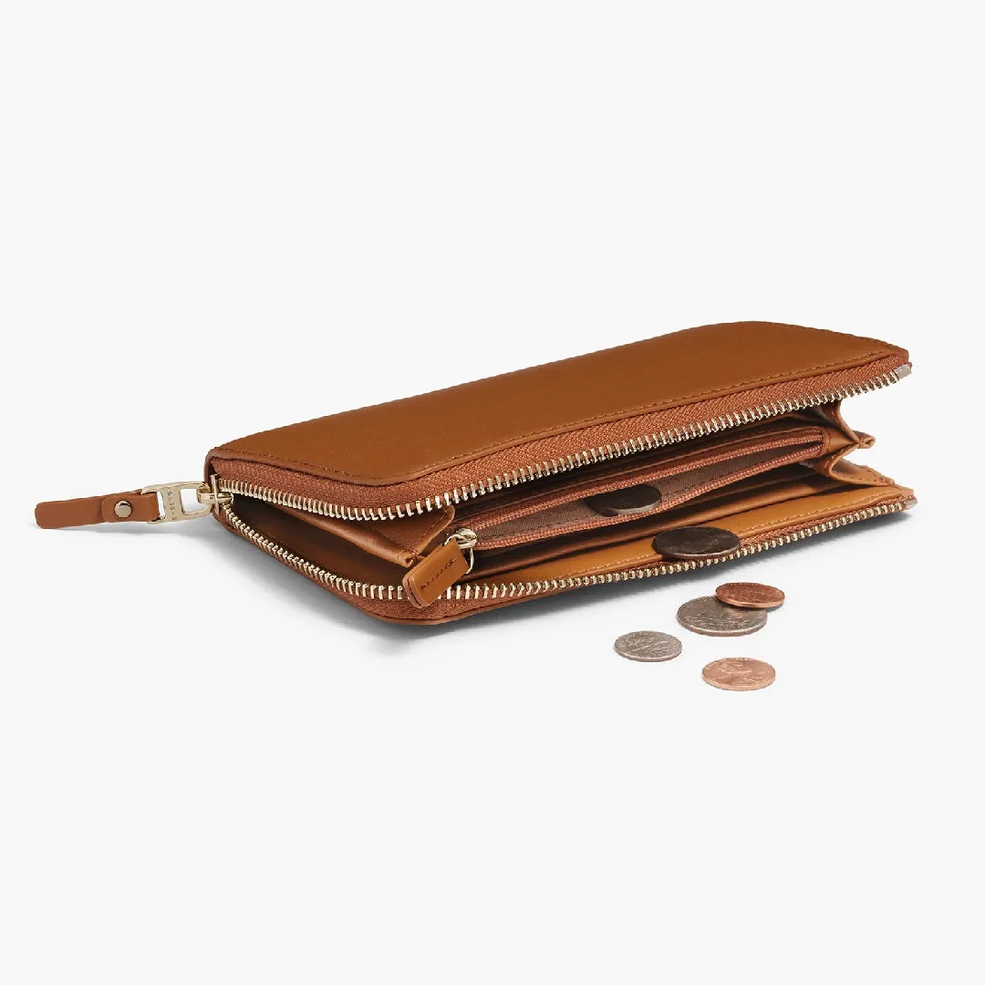 Magnolia Leather Wallet - Cactus Leather - Cognac / Gold / Camel