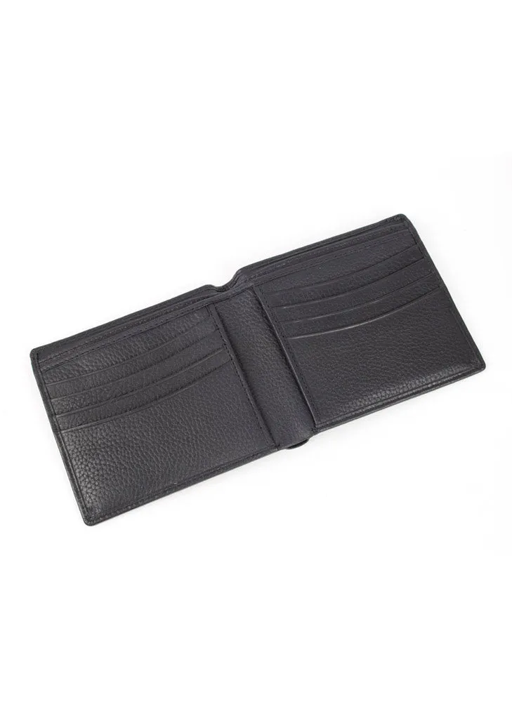 Men's Slim Pebble Grain Leather Bifold Wallet with RFID Blocking