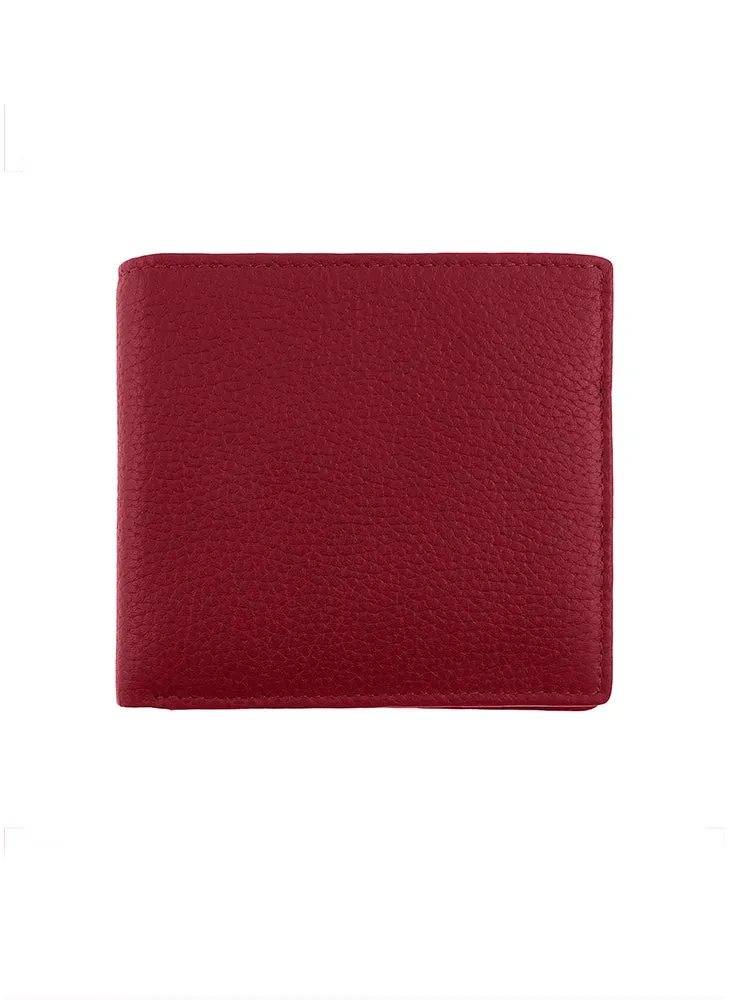 Men's Slim Pebble Grain Leather Bifold Wallet with RFID Blocking