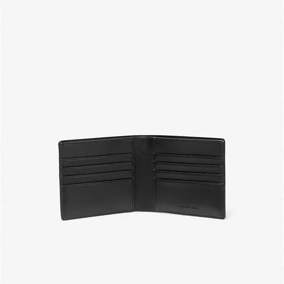 Michael Kors Harrison Logo Billfold With Passcase Wallet, black