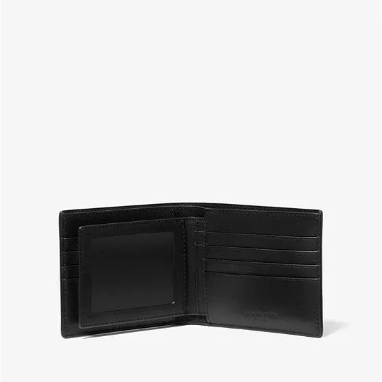 Michael Kors Harrison Logo Billfold With Passcase Wallet, black