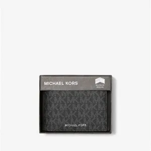 Michael Kors Harrison Logo Billfold With Passcase Wallet, black