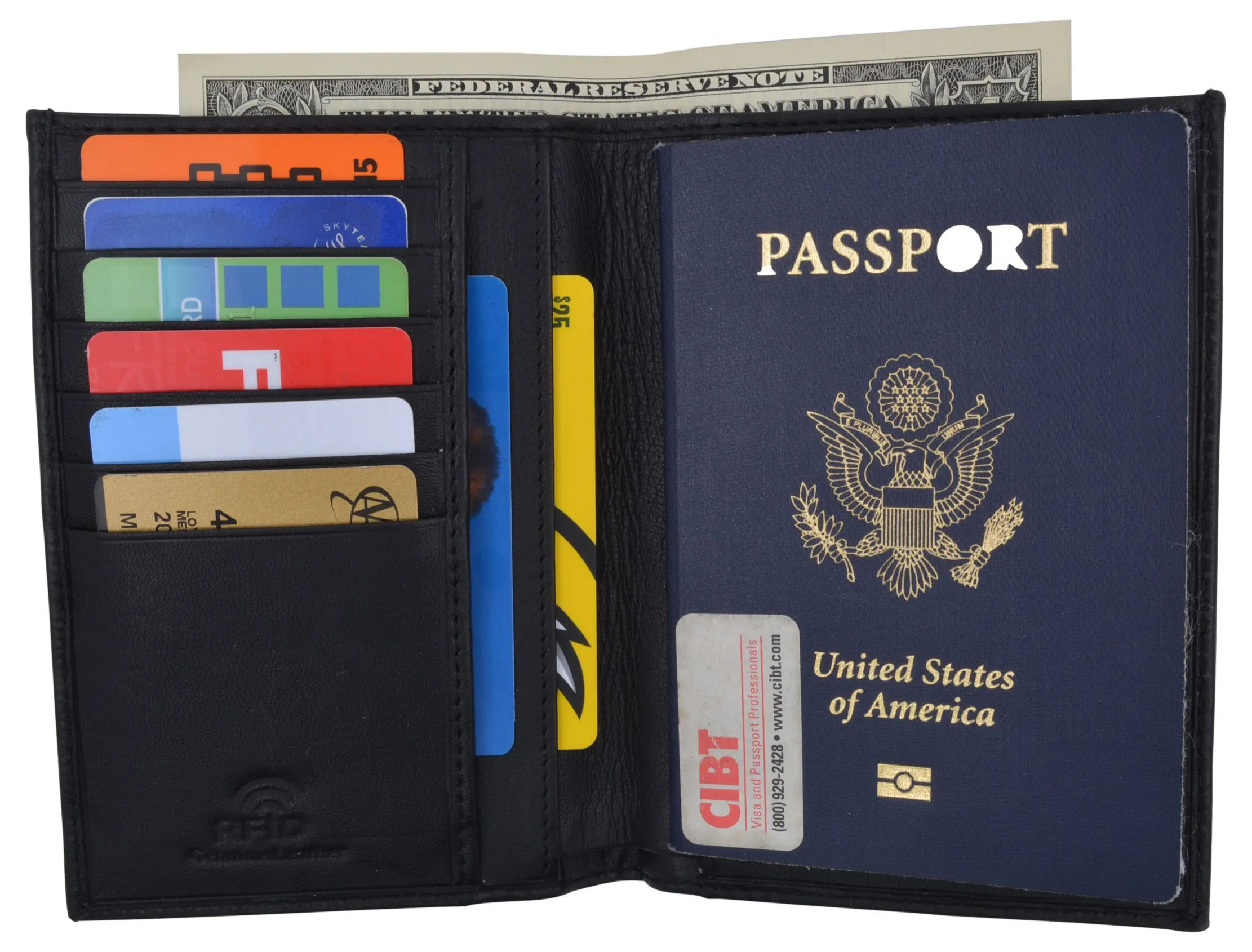 New Leather Travel Passport Holder Wallet For Men and Women Unisex RFID Blocking