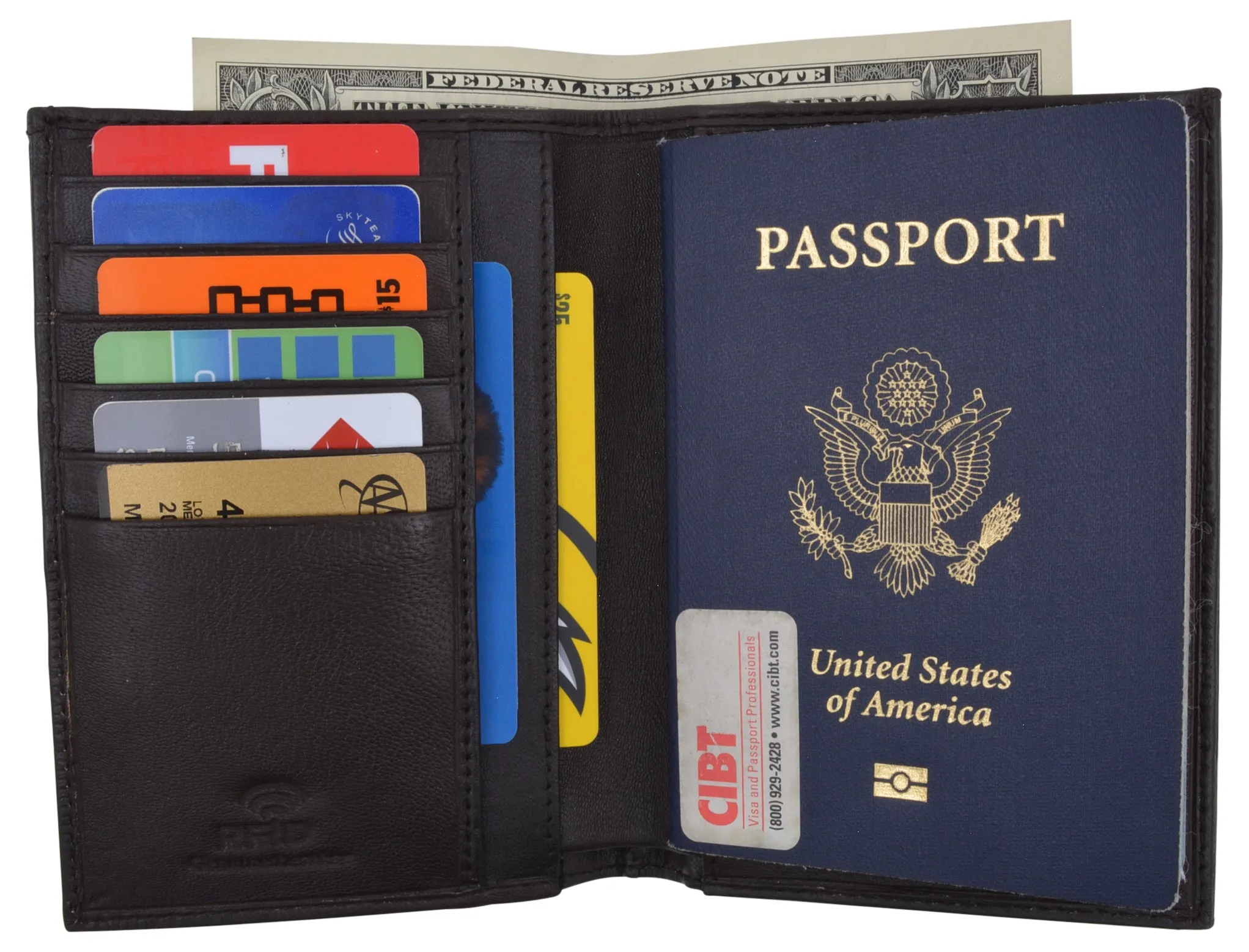 New Leather Travel Passport Holder Wallet For Men and Women Unisex RFID Blocking