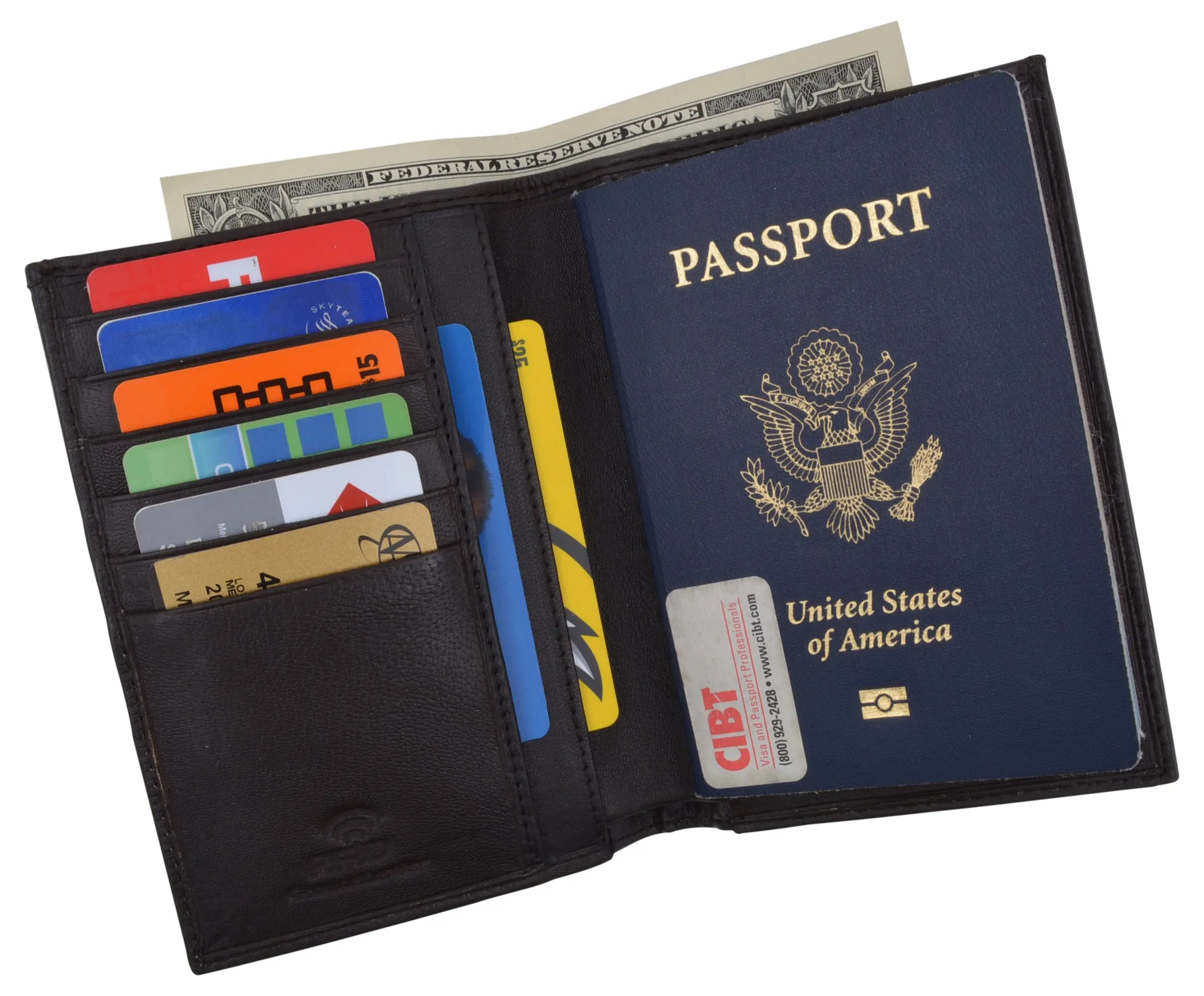 New Leather Travel Passport Holder Wallet For Men and Women Unisex RFID Blocking