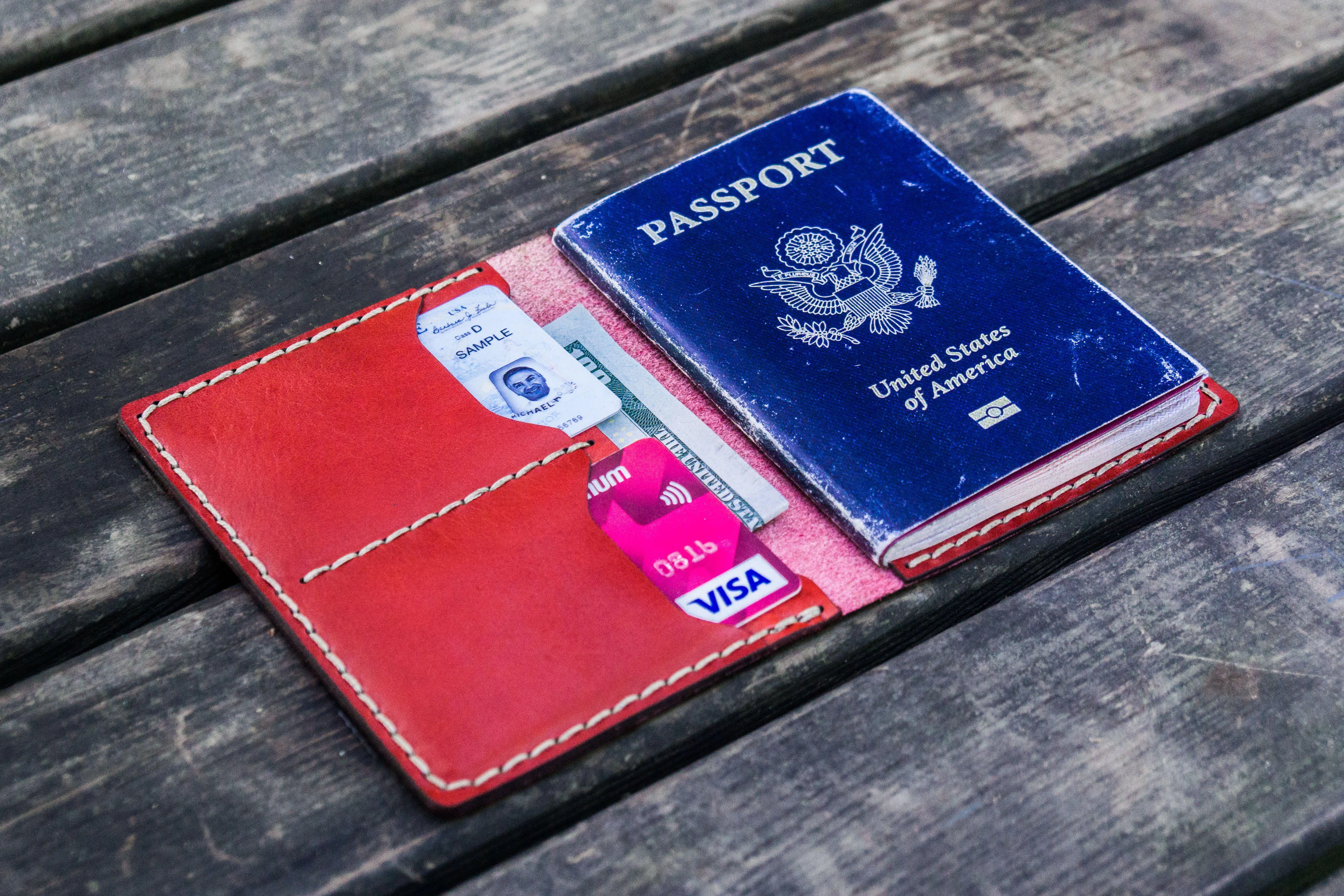 No.06 Leather Passport Holder - Red 2